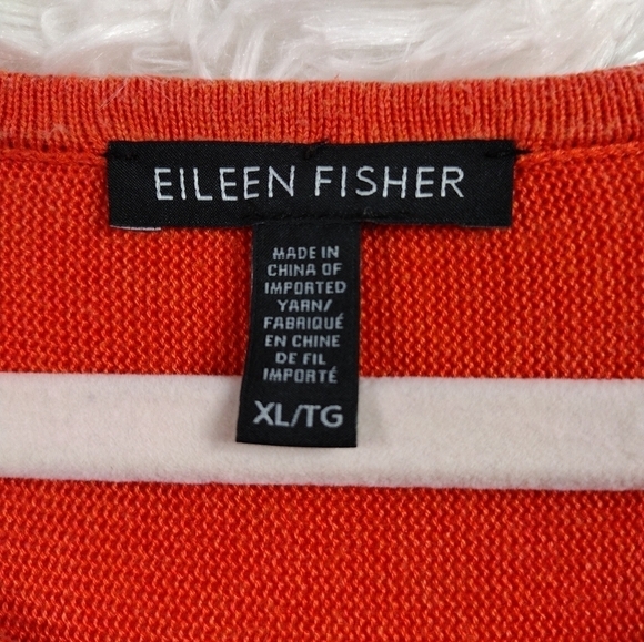 EILEEN FISHER Crew Neck Lyocel Silk Shirt Orange Size XL - Picture 6 of 11